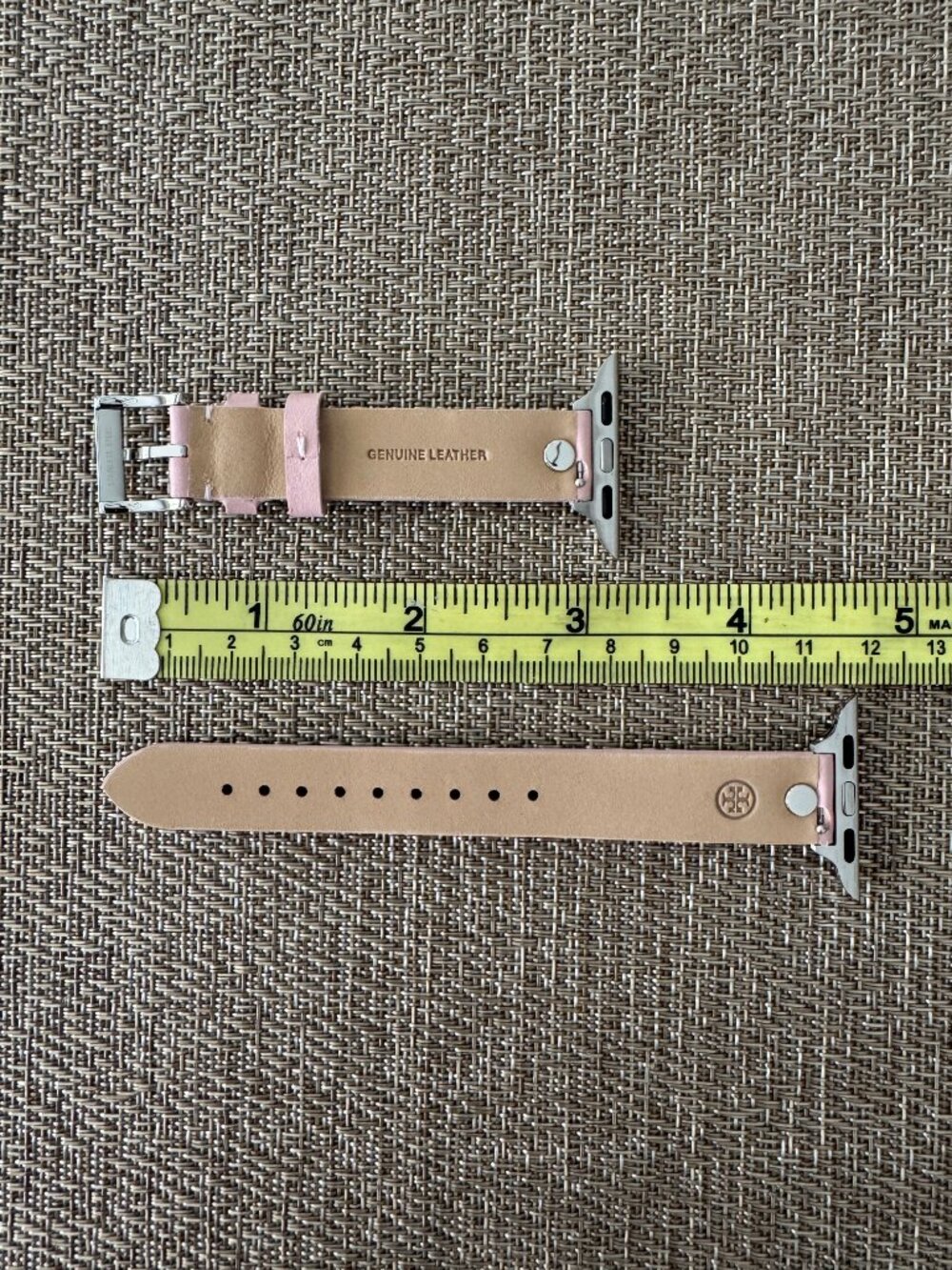 NEW Tory Burch The T Pink Blush Leather 14 mm Strap Band Apple Watch 11 42 mm - Picture 7 of 12